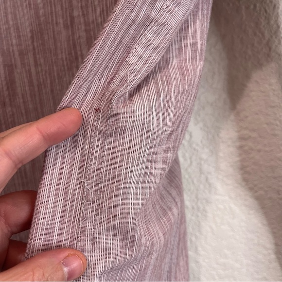 Tranquility Mayhem Long Sleeve Button Up Maroon White Shirt Mens Size S - Picture 5 of 11